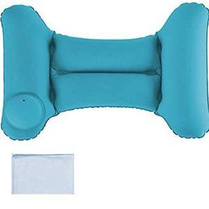 Inflatable Back Lumbar Support Pillow with Built-in Manual Pump and Soft Lining